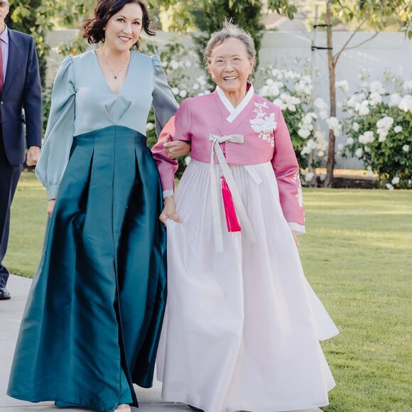 Sachin & Babi Zoe Gown in Seaglass/Deep Teal - Picture 2 of 6